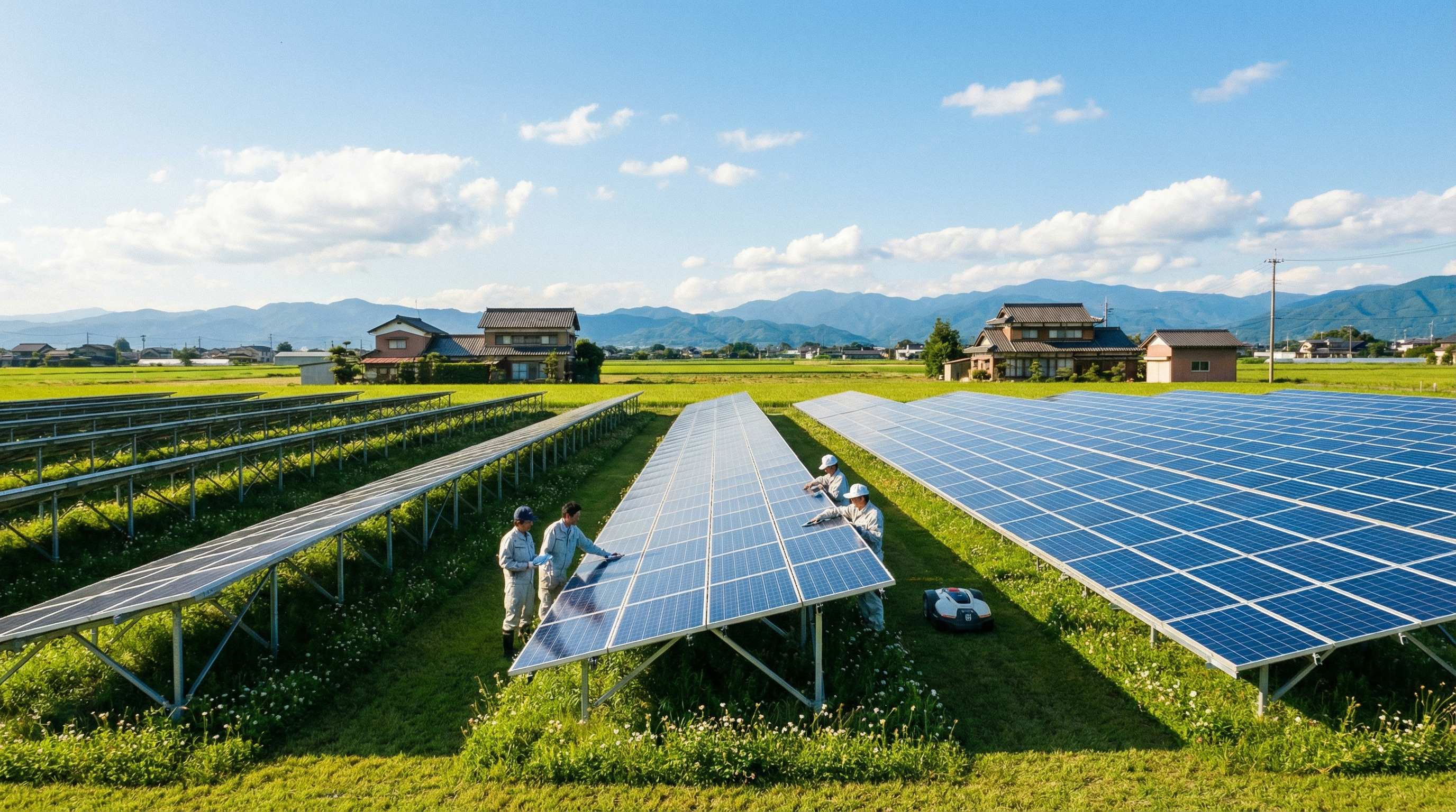 美しく管理された太陽光発電所